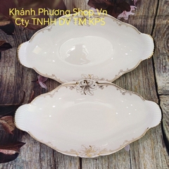 Dĩa trái cây Đài Cát trang trí hoa gốm sứ Minh Long