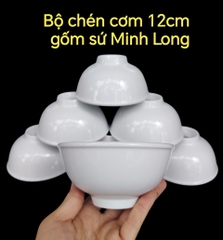 Bộ 10 chén cơm gốm sứ Minh Long size 12cm