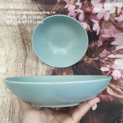 bộ chén tô dĩa sứ màu xanh pastel - bộ chén tô dĩa gốm sứ dày đẹp