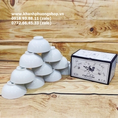 bộ 10 chén sứ trắng Minh Long - chén sứ Minh Long