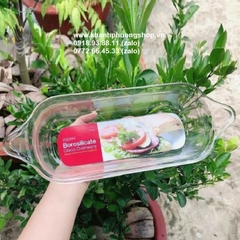 khay nướng thủy tinh 1300ml - khay thủy tinh 1300ml
