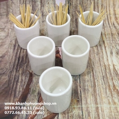 hũ đựng tăm sứ Minh Long - hủ tăm sứ Minh Long