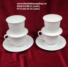 bộ phin pha cà phê sứ Minh Long - phin pha cà phê sứ trắng
