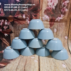 bộ 10 chén cơm sứ màu xanh ngọc - chén sứ màu xanh ngọc