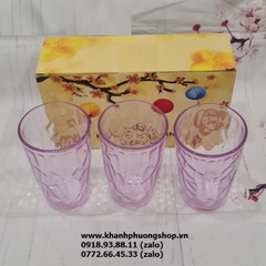 bộ 3 ly thủy tinh màu cao cấp - bộ 3 ly thủy tinh màu