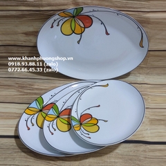 dĩa hột xoài Daisy Bóng Bay sứ Minh Long - dĩa sứ Minh Long Daisy Bóng Bay hình oval