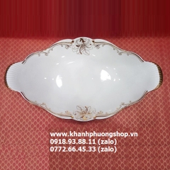 dĩa đựng trái cây đài cát hoa vàng sứ Minh Long - dĩa trái cây sứ Minh Long