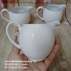 gàu rót sốt sứ Minh Long viền xanh dương dung tích 220ml - rót sốt sứ minh long viền xanh