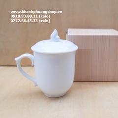 ly sứ có nắp Minh Long 0.3L - ca trà có nắp đậy sứ Minh Long