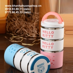 Hộp cơm giữ nhiệt 3 tầng mẫu hoạt hình - hộp cơm giữ nhiệt 3 tầng 1200ml