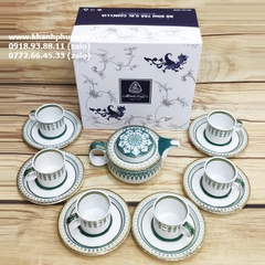 bộ ấm trà Gastroline Đồng Tâm Xanh Lá sứ Minh Long - bộ ấm trà Đồng Tâm Xanh Lá sứ Minh Long