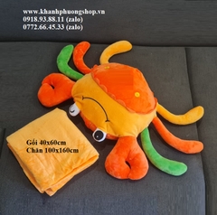 bộ mền gối 2 trong 1 hình con cua - bộ gối mền 2 trong 1 con cua