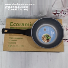 chảo chống dính lòng sâu 18cm ecoramic - chảo lòng sâu 18cm ecoramic
