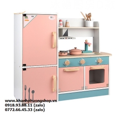 bộ đồ chơi kệ bếp gỗ cho bé - bộ đồ chơi kệ bếp gỗ kèm tủ lạnh cho bé
