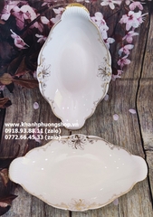 dĩa đựng trái cây đài cát hoa vàng sứ Minh Long - dĩa trái cây sứ Minh Long