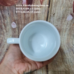 ly sứ uống trà, cà phê sứ họa tiết hình lá - ly sứ uống trà, cà phê