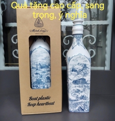 Chai sứ dưỡng sinh Minh Long 1L họa tiết Bắc Bộ