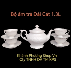 [Không hộp hãng] Bộ ấm trà Đài Cát 1.3L gốm sứ Minh Long