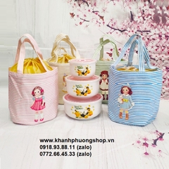 bộ 3 thố sứ có nắp - thố sứ có nắp