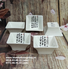 chén đựng nước chấm vuông sứ Minh long - chén chấm vuông sứ minh long