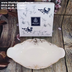dĩa đựng trái cây đài cát hoa vàng sứ Minh Long - dĩa trái cây sứ Minh Long