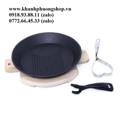chảo gang bò né - chảo gang bò bít tết