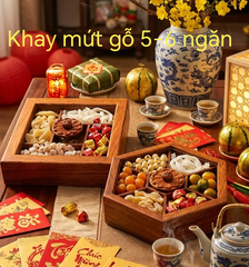 Khay đựng bánh kẹo bằng gỗ nắp kiếng cao cấp - khay đựng bánh mứt bằng gỗ