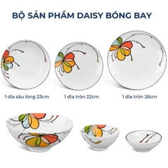 dĩa hột xoài Daisy Bóng Bay sứ Minh Long - dĩa sứ Minh Long Daisy Bóng Bay hình oval