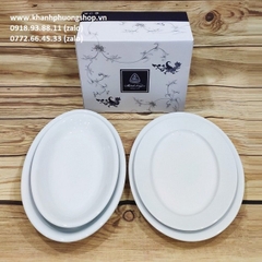 dĩa hột xoài sứ Minh Long - dĩa hột xoài sứ trắng Minh Long
