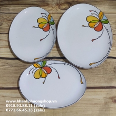 dĩa hột xoài Daisy Bóng Bay sứ Minh Long - dĩa sứ Minh Long Daisy Bóng Bay hình oval
