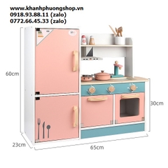 bộ đồ chơi kệ bếp gỗ cho bé - bộ đồ chơi kệ bếp gỗ kèm tủ lạnh cho bé
