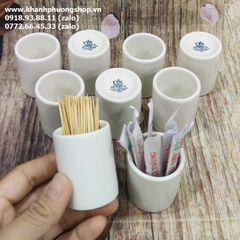 hũ đựng tăm sứ Minh Long - hủ tăm sứ Minh Long