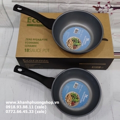 chảo chống dính lòng sâu 18cm ecoramic - chảo lòng sâu 18cm ecoramic