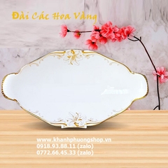 dĩa đựng trái cây đài cát hoa vàng sứ Minh Long - dĩa trái cây sứ Minh Long