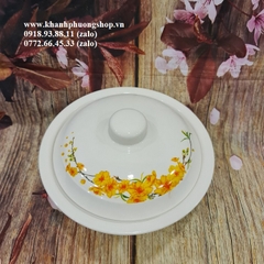 chén sứ trắng hình hoa mai - chén sứ trắng