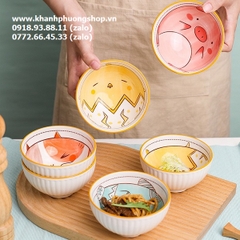 bộ 6 chén sứ hoa văn thổ cẩm kèm đũa - bộ 6 chén sứ kèm đũa cao cấp