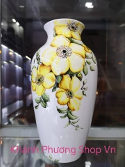 Bình hoa sứ Minh Long Vẽ hoa 27cm - bình hoa sứ Minh Long Kiêu Sa