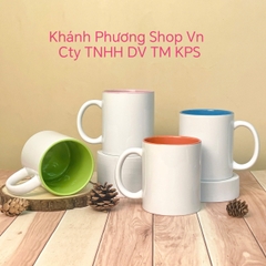 Ly sứ tráng lòng tráng màu cực xinh 360ml - ly sứ trắng