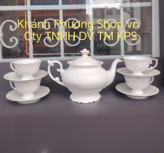 [Không hộp hãng] Bộ ấm trà Đài Cát 1.3L gốm sứ Minh Long