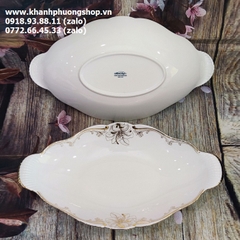 dĩa đựng trái cây đài cát hoa vàng sứ Minh Long - dĩa trái cây sứ Minh Long