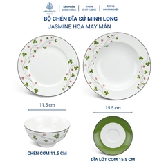 bộ bàn ăn cao cấp Hoa May Mắn sứ Minh Long 12 món - bộ bàn ăn cao cấp sứ minh long hoa may mắn