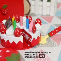 bộ đồ chơi bánh sinh nhật bằng gỗ cho bé - bộ đồ chơi bánh kem cho bé