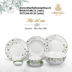 bộ bàn ăn cao cấp Hoa May Mắn sứ Minh Long 12 món - bộ bàn ăn cao cấp sứ minh long hoa may mắn