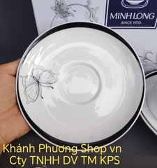 Bộ tách sứ uống trà Minh Long Hoàng Điệp