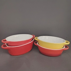 Bộ 4 thố sứ nhỏ 12x5cm có quai cầm - gốm sứ Nhật cao cấp