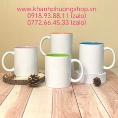 Ly sứ tráng lòng tráng màu cực xinh 360ml - ly sứ trắng