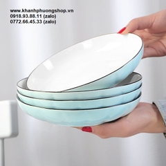 dĩa sứ xanh biển - dĩa sứ đẹp - dĩa sứ