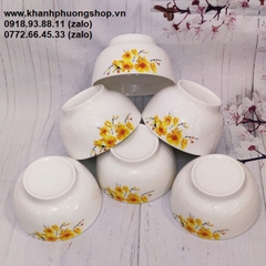 chén sứ trắng hình hoa mai - chén sứ trắng