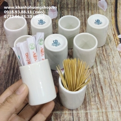 hũ đựng tăm sứ Minh Long - hủ tăm sứ Minh Long