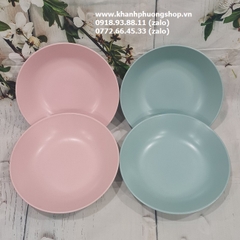 dĩa sứ tráng men cao cấp màu pastel - dĩa sứ tráng men cao cấp